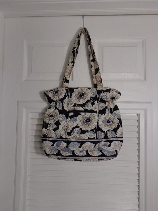 Vera Bradley Handbags - Vera Bradley Black and White Flower Tote Bag‎ “Camellia” Pattern